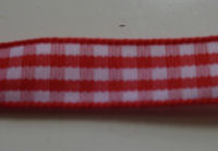 Rood wit geblokt lint R3 (PER 10 cm)
