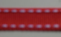 Rood met witte streepjes lint R4 (PER 10 cm )