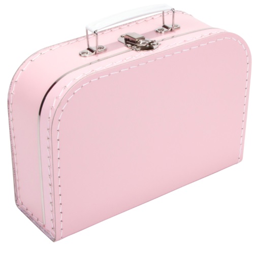 Kartonnen koffertje Babyroze.