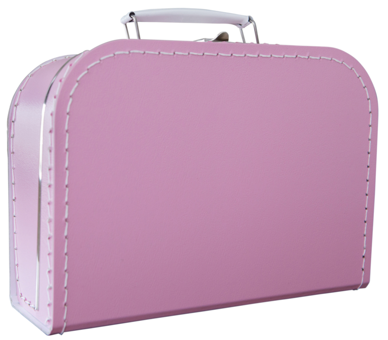 Knuffelpopje in fel roze koffertje pakket