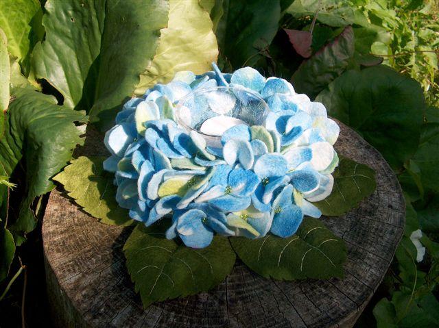 Hortensia waxinelichtje blauw pakket