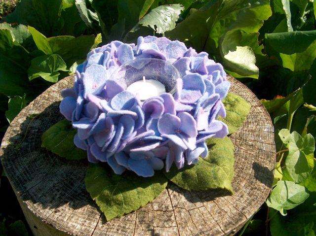 Hortensia waxinelichtje paars pakket