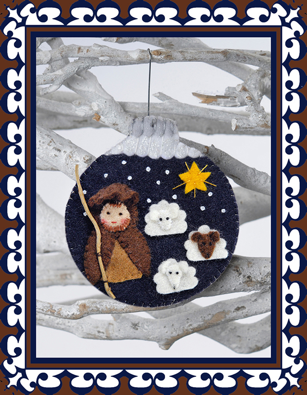 Kerstbal Herder met drie schaapjes pakket - Klik op de afbeelding om het venster te sluiten