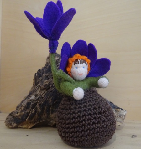 Krokusbolletje met losse bloem. Kant en klaar.