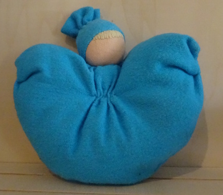 Wiegepopje aqua kant en klaar.